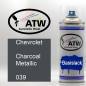 Preview: Chevrolet, Charcoal Metallic, 039: 400ml Sprühdose, von ATW Autoteile West.